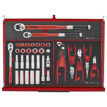 Load image into Gallery viewer, Teng PRO35 26" Stack Rollcab 11 Drawer Tool Kit FOAM Red 418pcs