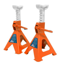 Load image into Gallery viewer, Sealey Axle Stands (Pair) 2 Tonne Capacity per Stand Ratchet Type - Orange