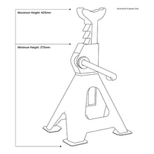 Load image into Gallery viewer, Sealey Axle Stands (Pair) 2 Tonne Capacity per Stand Ratchet Type - Hi-Vis Green