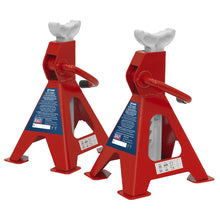 Load image into Gallery viewer, Sealey Axle Stands (Pair) 2 Tonne Capacity per Stand Ratchet Type
