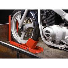 Load image into Gallery viewer, Sealey Motorcycle Roll-in Wheel Clamp - Bolt Down