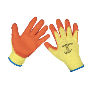 Sealey Super Grip Knitted Gloves Latex Palm Large - Pair