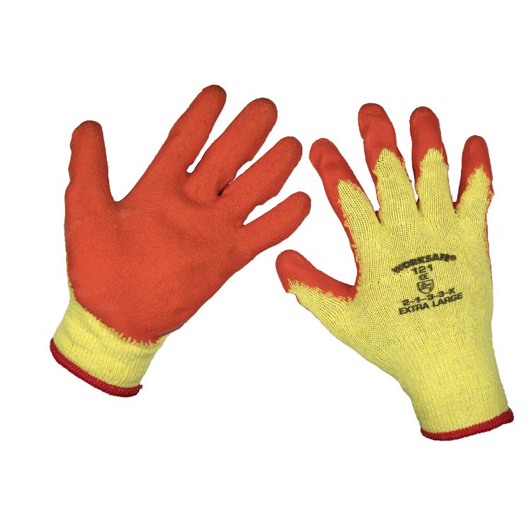 Sealey Super Grip Knitted Gloves Latex Palm X-Large - Pair