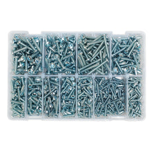 Load image into Gallery viewer, Sealey Self-Tapping Screw Assortment DIN 7981CZ 700pc Pan Head Pozi Zinc
