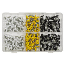 Load image into Gallery viewer, Sealey Numberplate Screw Assortment 195pc 4.8mm x 18mm - Plastic Enclosed Head
