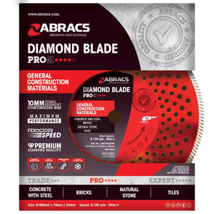 Abracs Diamond Blade 300mm x 10mm x 20mm GCM - Pro-X