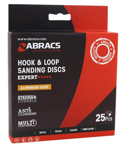 Abracs Hook & Loop Disc 125mm x 220 Grit - 8 Holes - Pack 25