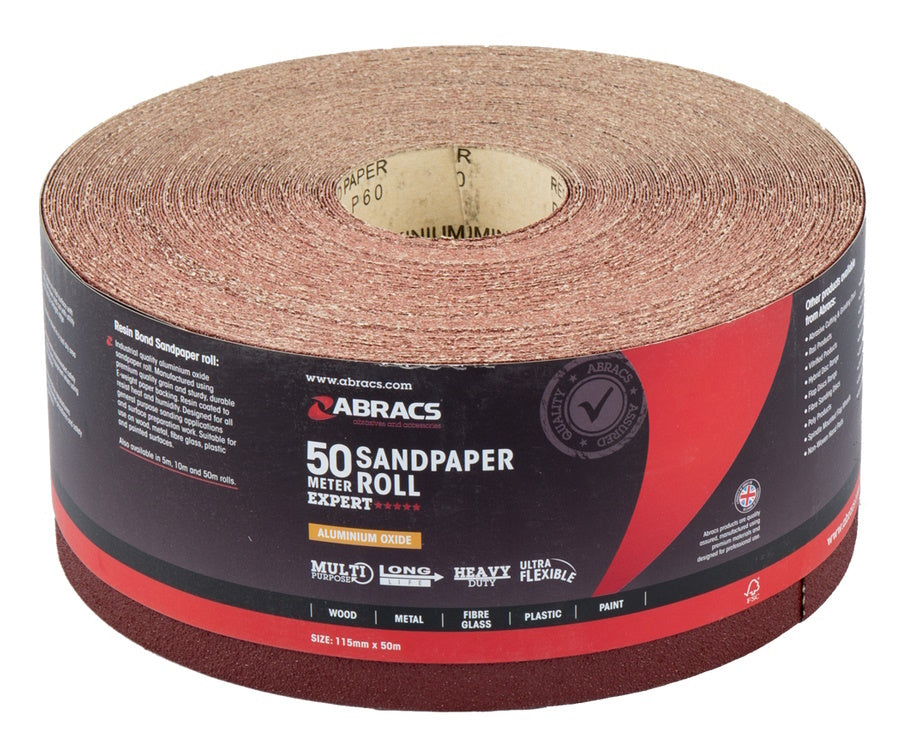 Abracs General Purpose Sandpaper Roll 115mm x 50M x 320 Grit