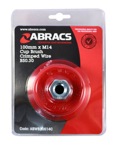Abracs Wire Brush Crimp Cup 100mm x M14
