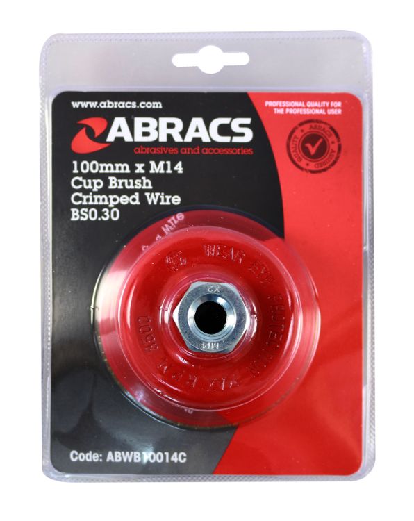 Abracs Wire Brush Crimp Cup 100mm x M14