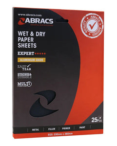 Abracs Waterproof Paper Sheet Sandpaper 1200 Grit - Pack 25
