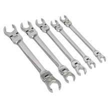 Load image into Gallery viewer, Sealey Flexi-Head Flare Nut Spanner Set 5pc (Premier)
