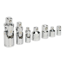 Load image into Gallery viewer, Sealey Universal Joint &amp; Socket Adaptor Set 7pc 1/4&quot;, 3/8&quot; &amp; 1/2&quot; Sq Drive (Premier)
