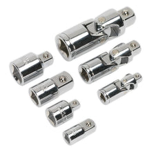 Load image into Gallery viewer, Sealey Universal Joint &amp; Socket Adaptor Set 7pc 1/4&quot;, 3/8&quot; &amp; 1/2&quot; Sq Drive (Premier)

