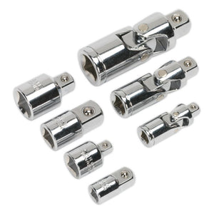 Sealey Universal Joint & Socket Adaptor Set 7pc 1/4", 3/8" & 1/2" Sq Drive (Premier)