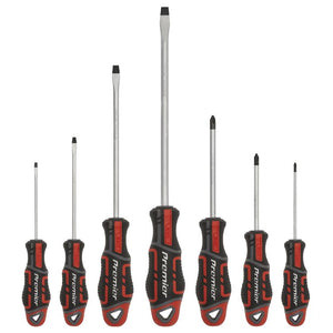 Sealey Screwdriver Set 7pc GripMAX - Slotted/Phillips - Red (Premier)