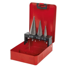 Load image into Gallery viewer, Sealey HSS M2 Step Drill Bit Set 3pc - Double Flute
