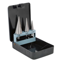 Load image into Gallery viewer, Sealey HSS 4341 Step Drill Bit Set 3pc Double Flute
