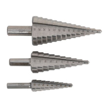Load image into Gallery viewer, Sealey HSS 4341 Step Drill Bit Set 3pc Double Flute
