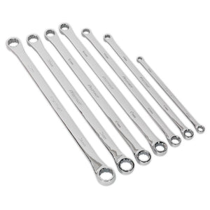 Sealey Double End Ring Spanner Set 7pc Extra-Long Metric (Premier)