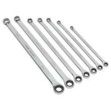 Load image into Gallery viewer, Sealey Double Ring Ratchet/Fixed Spanner Set 7pc Extra-Long Metric (Premier)
