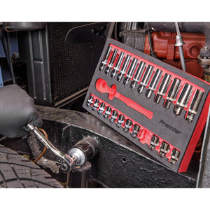 Sealey Ratchet Wrench & Socket Set 3/8" Sq Drive 25pc (Premier)