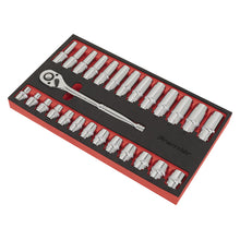 Load image into Gallery viewer, Sealey Ratchet Wrench &amp; Socket Set 1/2&quot; Sq Drive 27pc (Premier)
