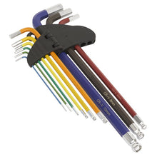 Load image into Gallery viewer, Sealey Ball-End Hex Key Set 9pc Colour-Coded Extra-Long - Metric (Premier)
