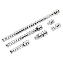 Load image into Gallery viewer, Sealey Wobble/Rigid Extension Bar, Adaptor &amp; Universal Joint Set 6pc 3/8&quot; Sq Drive (Premier)
