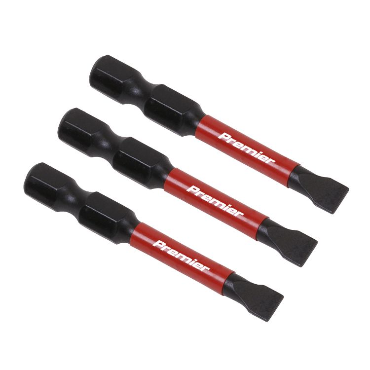 Sealey Slotted 5.5mm Impact Power Tool Bits 50mm - 3pc (Premier)