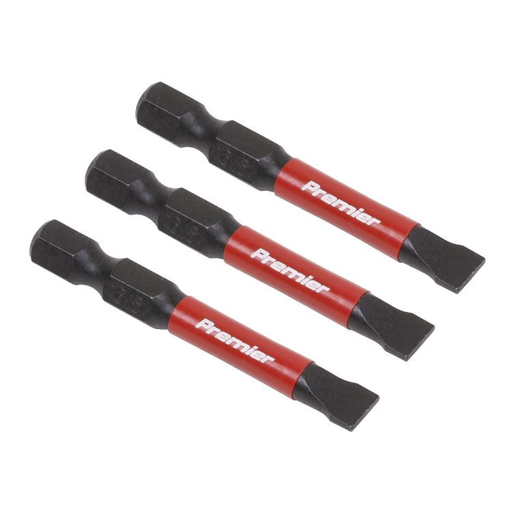 Sealey Slotted 6.5mm Impact Power Tool Bits 50mm - 3pc (Premier)