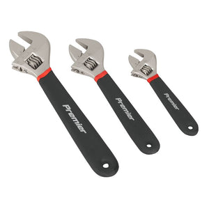 Sealey Adjustable Wrench Set 3pc Ni-Fe Finish (Premier)