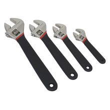 Load image into Gallery viewer, Sealey Adjustable Wrench Set 4pc Ni-Fe Finish (Premier)
