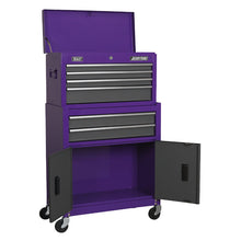 Load image into Gallery viewer, Sealey Topchest &amp; Rollcab Combination 6 Drawer Ball-Bearing Slides - Purple/Grey
