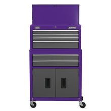 Load image into Gallery viewer, Sealey Topchest &amp; Rollcab Combination 6 Drawer Ball-Bearing Slides - Purple/Grey
