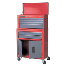 Load image into Gallery viewer, Sealey Topchest &amp; Rollcab Combination 6 Drawer Ball-Bearing Slides - Red/Grey
