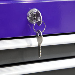 Sealey Mid-Box 3 Drawer Ball-Bearing Slides - Purple/Grey