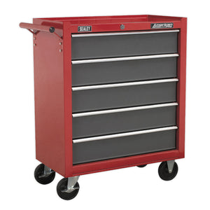 Sealey Topchest & Rollcab Combination 14 Drawer Ball-Bearing Slides - Red/Grey & 281pc Tool Kit