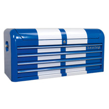 Load image into Gallery viewer, Sealey Topchest 4 Drawer Wide Retro Style - Blue, White Stripes
