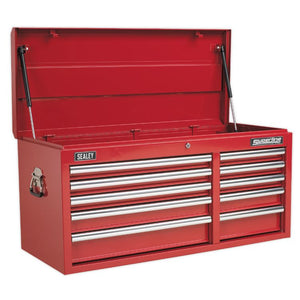 Sealey Topchest 10 Drawer Ball-Bearing Slides Heavy-Duty 1025mm - Red