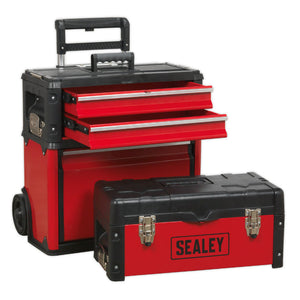 Sealey Mobile Steel/Composite Toolbox - 3 Compartment