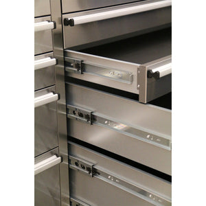 Sealey Mobile Stainless Steel Tool Cabinet 10 Drawer Backboard & 2 Wall Cupboards
