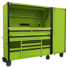 Load image into Gallery viewer, Sealey 15 Drawer 1549mm Mobile Trolley, Wooden Worktop, Hutch, 2 Drawer Riser &amp; Side Locker
