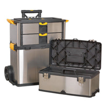 Load image into Gallery viewer, Sealey Mobile Stainless Steel/Composite Toolbox - 3 Compartment
