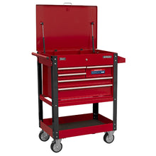 Load image into Gallery viewer, Sealey Heavy-Duty Mobile Tool &amp; Parts Trolley - 5 Drawers &amp; Lockable Top - Red
