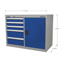 Load image into Gallery viewer, Sealey Industrial Cabinet/Workstation 5 Drawer &amp; 1 Shelf Locker

