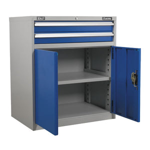 Sealey Industrial Cabinet 2 Drawer & 1 Shelf Double Locker