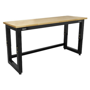 Sealey Steel Adjustable Workbench, Wooden Worktop 1830mm - Heavy-Duty