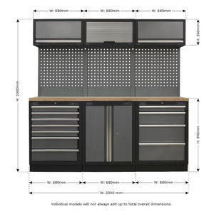 Sealey Superline PRO 2M Storage System - Wood Worktop