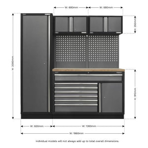 Sealey Superline PRO 1.96M Storage System - Pressed Wood Worktop (APMSSTACK10W)